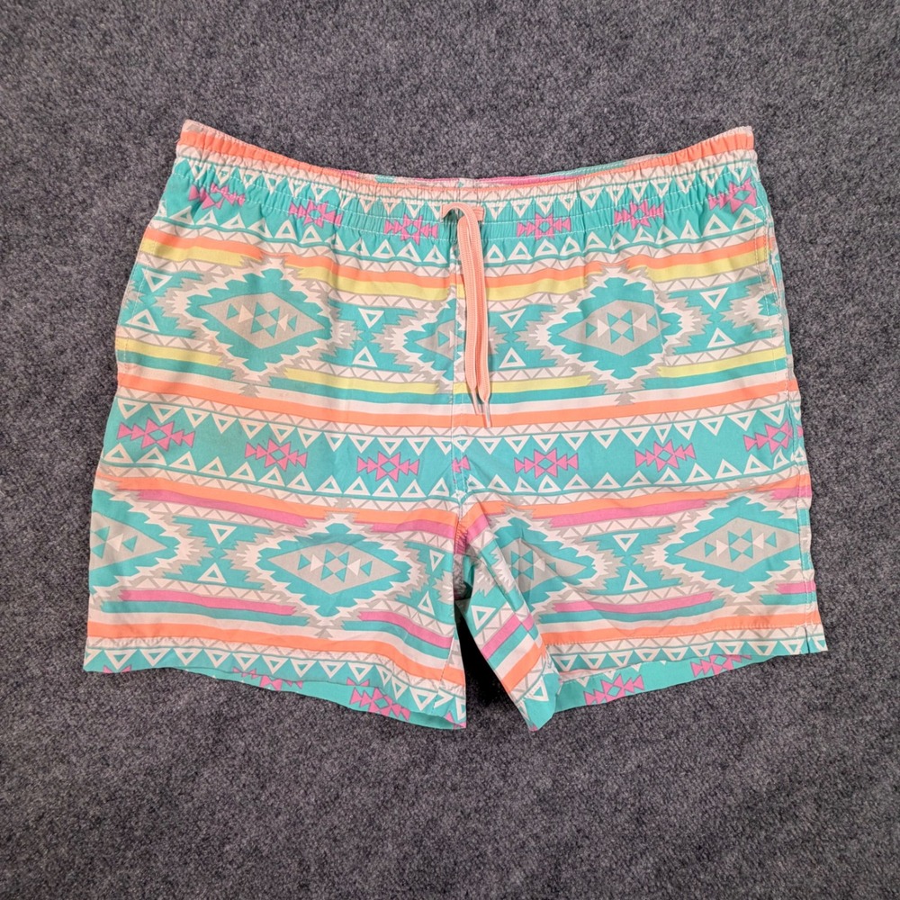 Chubbies Mens Large Swim Trunks Southwestern Geometric aztec AOP 5.5 Inseam 0818